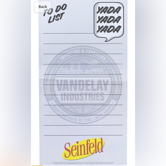 Seinfeld To Do List Notepad by Paladone - Picture 5 of 5